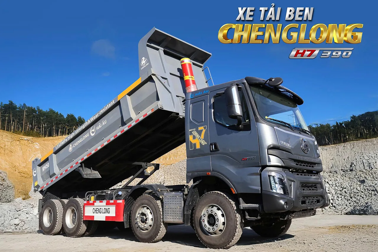 XE TẢI BEN 4 CHÂN CHENGLONG H7 390HP (8X4) CẦU DẦU
