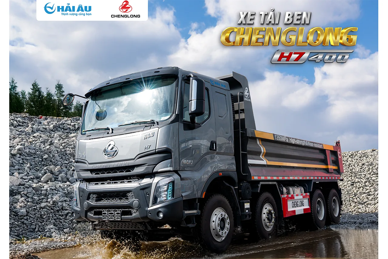 XE TẢI BEN 4 CHÂN CHENGLONG H7 400 HP (8X4) CẦU DẦU